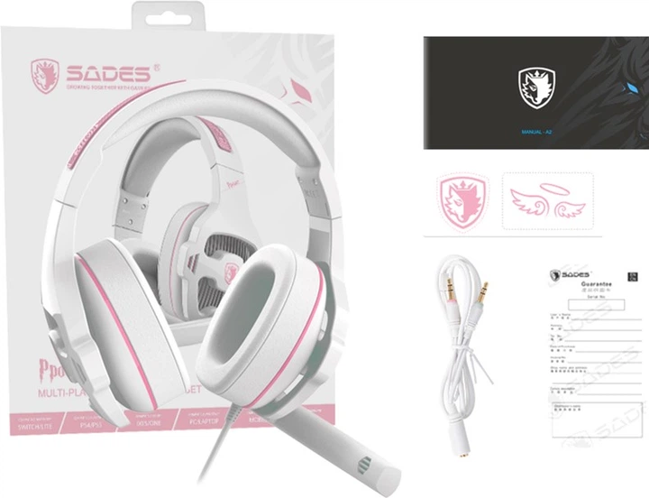Słuchawki Sades SA-726 Ppower White/Pink - obraz 7