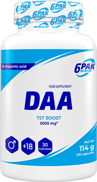 Booster testosteronu 6PAK Nutrition DAA 3000 mg 120 kapsułek (5902811815840) - obraz 1