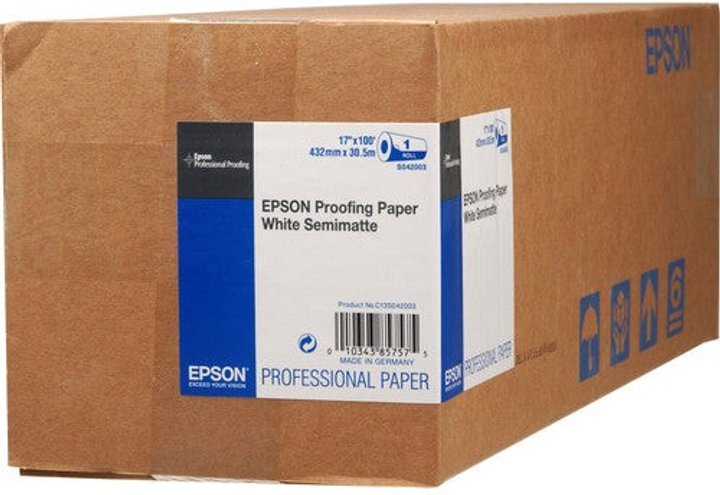 Papier do druku Epson Proofing Paper White Semimatte 17" x 30.5 m (10343857575) - obraz 1