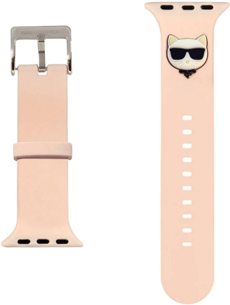 Ремінець Karl Lagerfeld Silicone Choupette Heads для Apple Watch Series 1/2/3/4/5/6/7/SE 38-41 мм Pink (3666339033675) - зображення 1