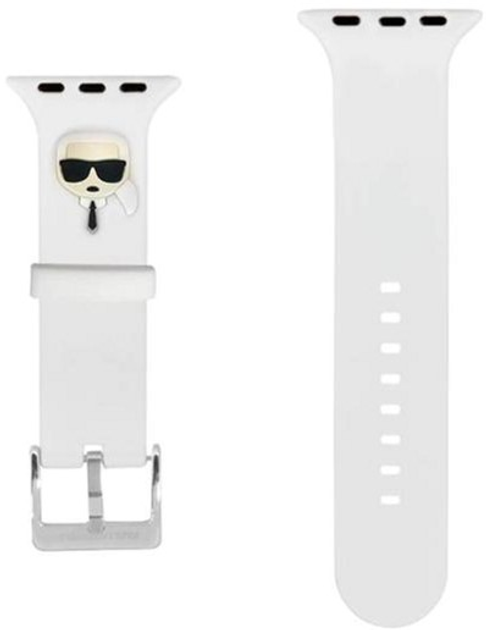 Ремінець Karl Lagerfeld Silicone Karl Heads KLAWMSLKW для Apple Watch Series 1/2/3/4/5/6/7/SE 38-41 мм White (3666339031640) - зображення 3