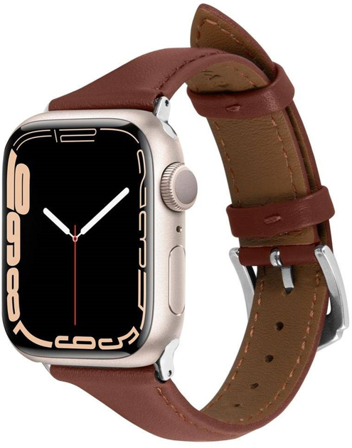 Pasek Spigen Cyrill Kajuk AMP05442 do Apple Watch Series 4/5/6/7/8/SE 40-41 mm Kasztanowy (8809811868616) - obraz 1