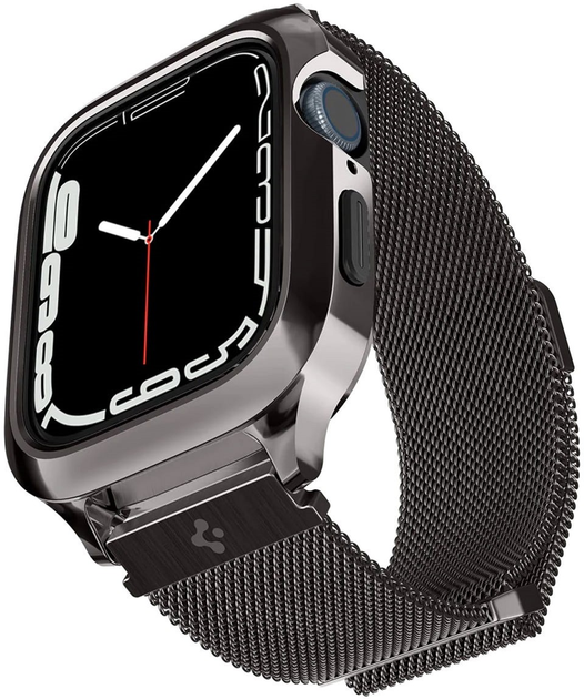 Ремінець з чохлом Spigen Metal Fit Pro ACS04585 для Apple Watch Series 7/8/9 45 мм Graphite (8809811861402) - зображення 1