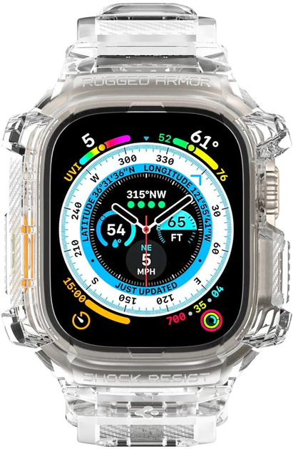 Pasek z etui Spigen Rugged Armor Pro ACS05461 do Apple Watch Ultra 49 mm Przezroczysty (8809811868807) - obraz 3