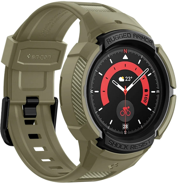 Ремінець з чохлом Spigen Rugged Armor Pro ACS05913 для Samsung Galaxy Watch 5 Pro 45 мм Vintage Khaki (8809896742719) - зображення 6
