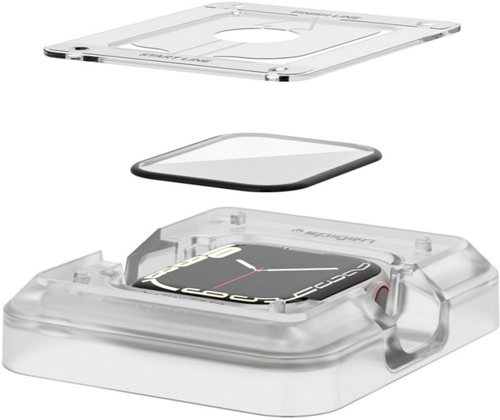 Szkło ochronne Spigen ProFlex EZ Fit AFL04051 do Apple Watch 7 45 mm Przezroczysty 2 szt (8809811856569) - obraz 3