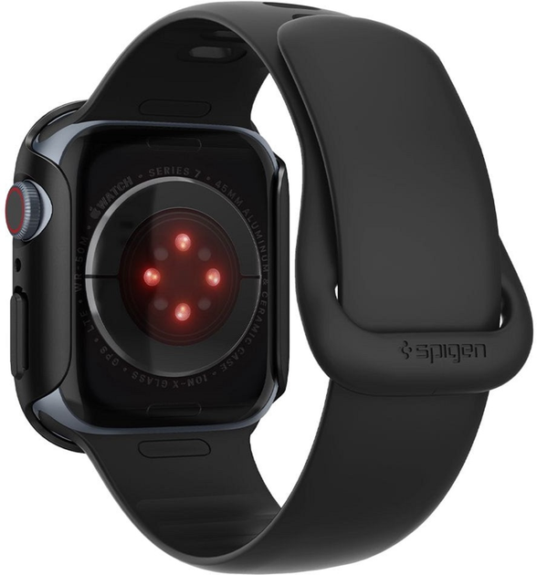Etui Spigen Thin Fit ACS04174 do Apple Watch 7 45 mm Czarny (8809811857597) - obraz 5