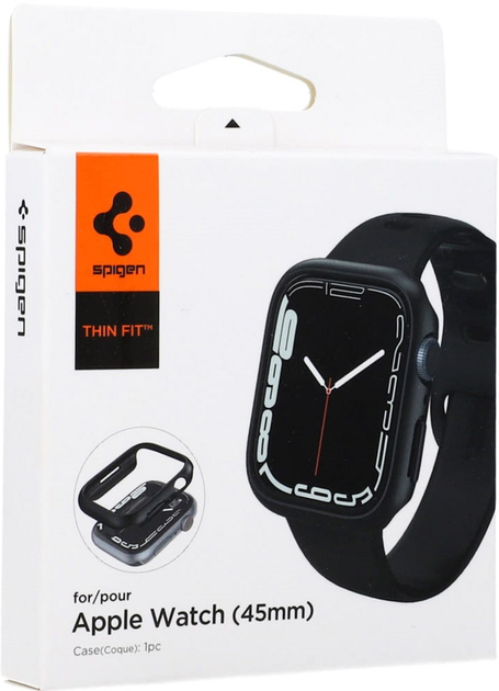 Etui Spigen Thin Fit ACS04174 do Apple Watch 7 45 mm Czarny (8809811857597) - obraz 11