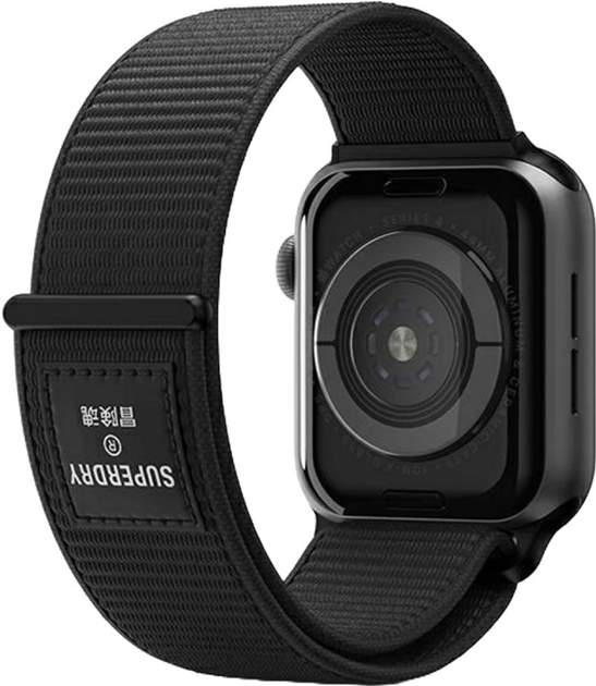 Pasek SuperDry Watchband Nylon Weave do Apple Watch Series 4/5/6/7/8/SE/SE2 38-41 mm Czarny (8718846080897) - obraz 2