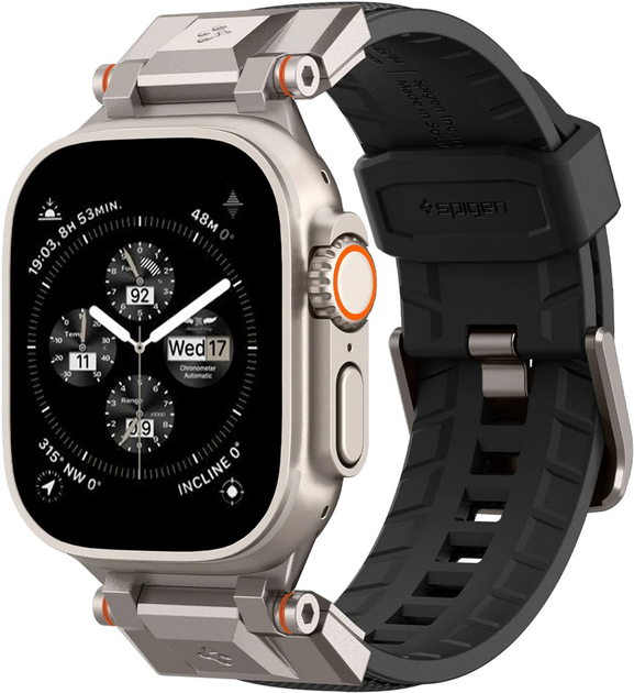 Pasek Spigen DuraPro Armor AMP06065 do Apple Watch Series 4/5/6/7/SE 42-49 mm Czarny (8809896744133) - obraz 1