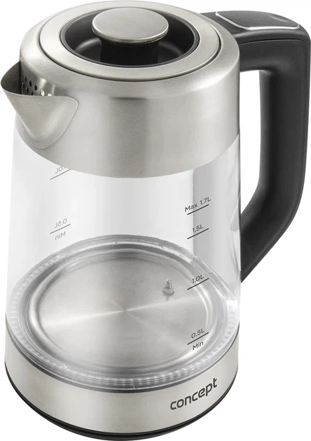 Czajnik elektryczny Concept RK4190 1,7 l przezroczysty (8595631029596) - obraz 4