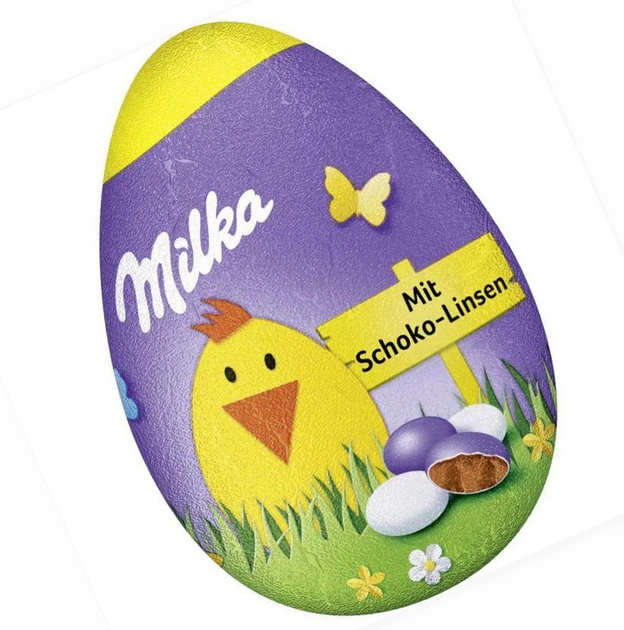 Пасхальне Яйце з Драже Milka Funny Easter Egg With Choco Drops yellow ...