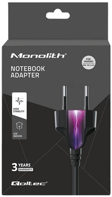 Блок живлення Qoltec для ноутбуків Huawei 65Вт 19В 3.42A 4.0х1.7 мм (5901878517513) - зображення 3