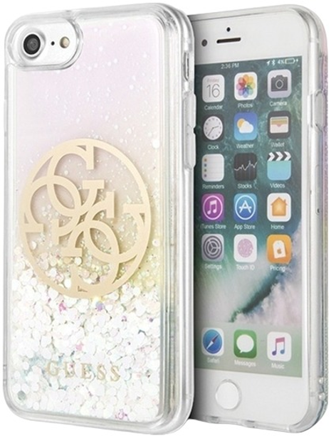 Панель Guess Liquid Glitter 4G Circle для Apple iPhone 7/8/SE 2020/SE 2022 Прозорий (3700740471593) - зображення 1