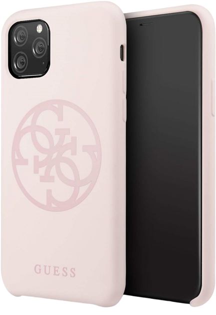 Панель Guess Silicone 4G Tone On Tone для Apple iPhone 11 Pro Світло-рожева (3700740463642) - зображення 1