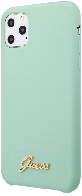 Etui Guess Silicone Vintage Gold Logo do Apple iPhone 11 Pro Green (3700740471869) - obraz 3