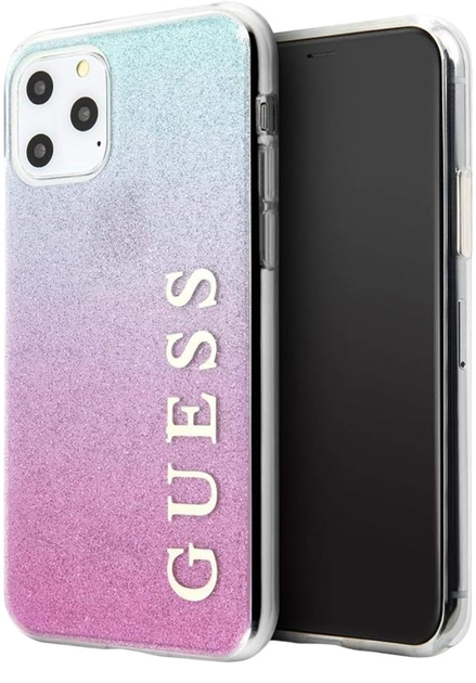 Панель Guess Glitter Gradient для Apple iPhone 11 Pro Max Рожево-синій (3700740469224) - зображення 2