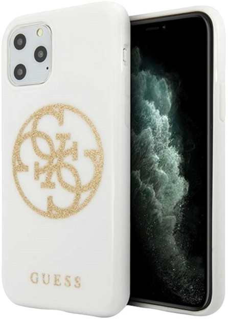 Панель Guess Glitter Circle Logo для Apple iPhone 11 Pro Max Білий (3700740471647) - зображення 3