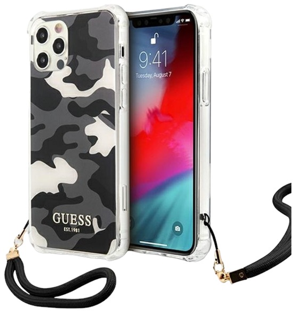 Панель Guess Camo Collection для Apple iPhone 12 Pro Max Чорний (3666339004071) - зображення 1