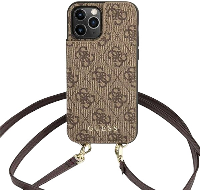 Etui Guess Crossbody Cardslot do Apple iPhone 12/12 Pro Brown (3666339016173) - obraz 1