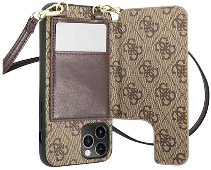 Etui Guess Crossbody Cardslot do Apple iPhone 12/12 Pro Brown (3666339016173) - obraz 3