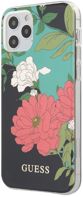 Etui Guess N1 Flower Collection do Apple iPhone 12/12 Pro Black (3700740482094) - obraz 1