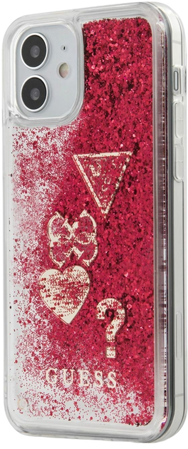 Панель Guess Glitter Charms для Apple iPhone 12 mini Малиновий (3700740481271) - зображення 1