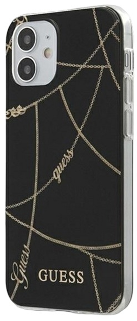 Панель Guess Gold Chain Collection для Apple iPhone 12 mini Чорний (3700740481301) - зображення 1