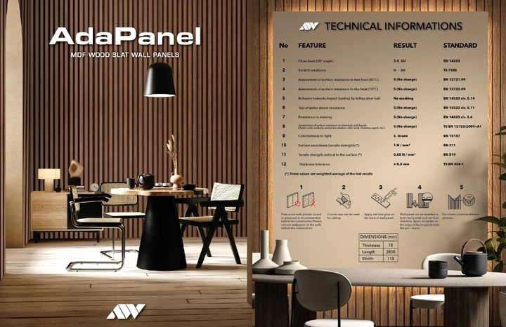 Декоративна стінова MDF панель AdaPanel рейкова APM300 - зображення 7