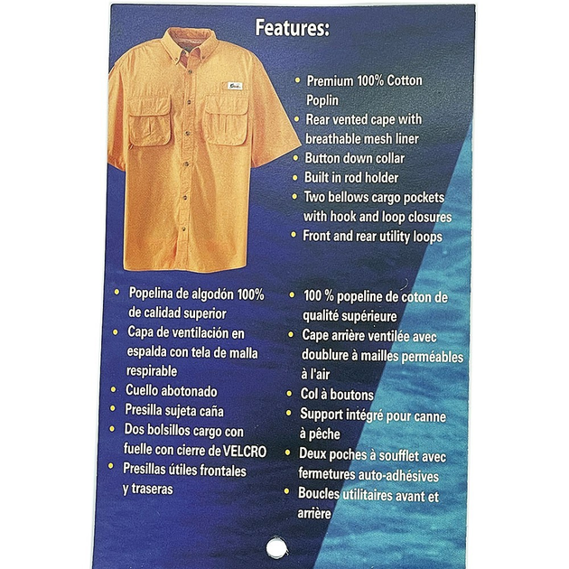 Рубашка World Wide Sportsman Fishing Shirt, L, 100% Cotton, Short