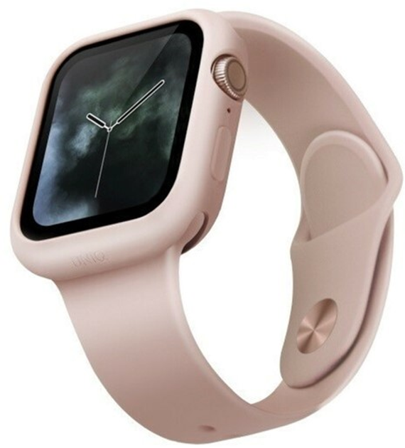 Etui Uniq Lino do Apple Watch Series 4/5/6/SE 44 mm Różowy (8886463671139) - obraz 1