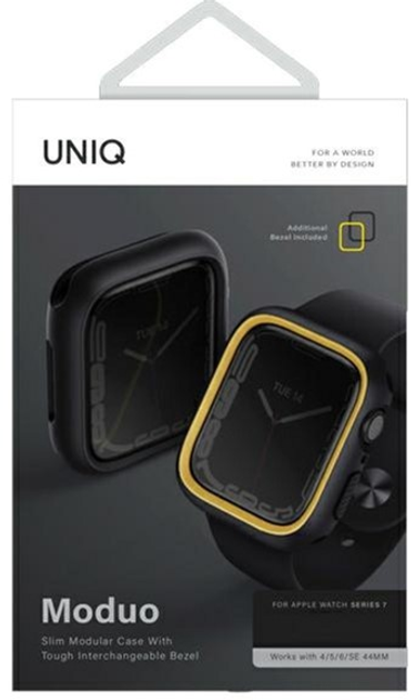 Etui Uniq Moduo do Apple Watch Series 4/5/6/7/8/SE/SE2 44-45 mm Czarny/Musztardowy (8886463680971) - obraz 4