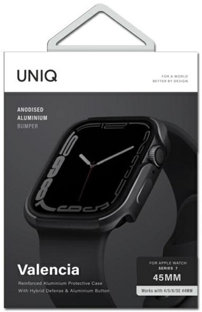 Etui Uniq Valencia do Apple Watch Series 4/5/6/7/8/SE/SE2 44-45 mm Grafitowy (8886463680049) - obraz 3