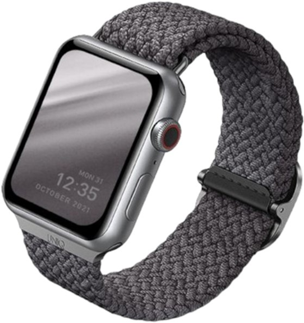Ремінець Uniq Aspen Braided для Apple Watch Series 1/2/3/4/5/6/7/8/SE/SE2 38-41 мм Granite Grey (8886463676387) - зображення 2