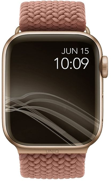Pasek Uniq Aspen Braided do Apple Watch Series 1/2/3/4/5/6/7/8/SE/SE2 42-45 mm Różowy (8886463677117) - obraz 1