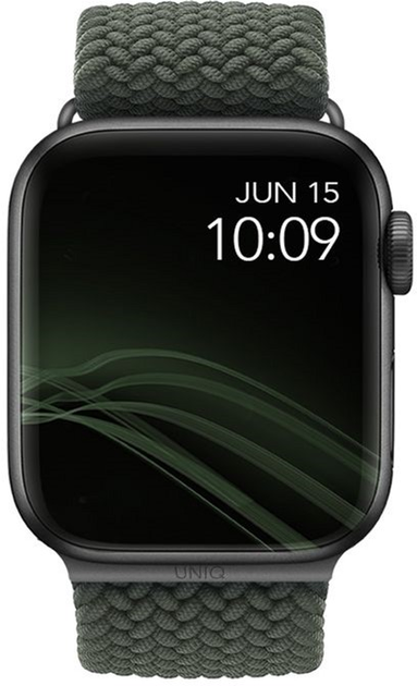 Pasek Uniq Aspen Braided do Apple Watch Series 1/2/3/4/5/6/7/8/SE/SE2 42-45 mm Zielony (8886463676400) - obraz 1
