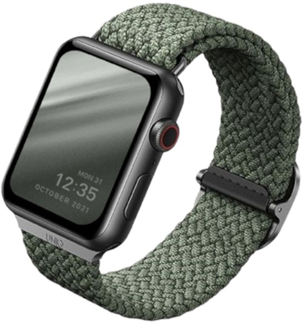 Pasek Uniq Aspen Braided do Apple Watch Series 1/2/3/4/5/6/7/8/SE/SE2 42-45 mm Zielony (8886463676400) - obraz 2