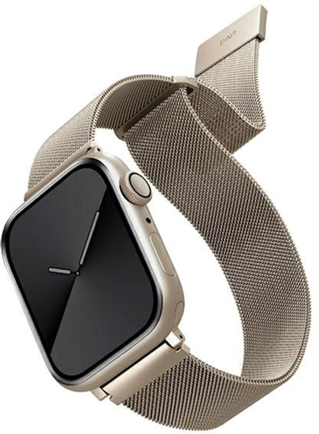 Pasek Uniq Dante Stainless Steel do Apple Watch Series 1/2/3/4/5/6/7/8/SE/SE2 42-45 mm Starlight (8886463679531) - obraz 1