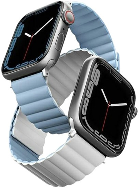 Ремінець Uniq Revix Reversible Magnetic для Apple Watch Series 1/2/3/4/5/6/7/8/SE/SE2/Ultra 42-49 мм White Blue (8886463680292) - зображення 2