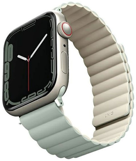 Pasek Uniq Revix Reversible Magnetic do Apple Watch Series 1/2/3/4/5/6/7/8/SE/SE2/Ultra 42-49 mm Szałwia-beżowy (8886463680827) - obraz 1