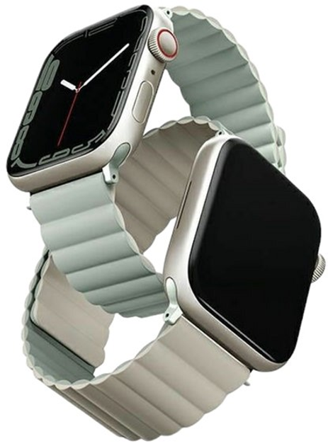 Pasek Uniq Revix Reversible Magnetic do Apple Watch Series 1/2/3/4/5/6/7/8/SE/SE2/Ultra 42-49 mm Szałwia-beżowy (8886463680827) - obraz 2