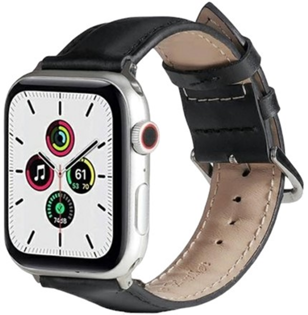 Pasek Beline Leather do Apple Watch Series 1/2/3/4/5/6/7/8/SE/SE2/Ultra 42-49 mm Czarny (5904422914400) - obraz 1