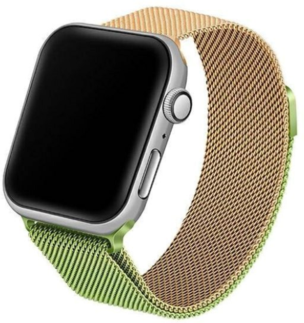 Pasek Beline Steel do Apple Watch Series 1/2/3/4/5/6/7/8/SE/SE2 38-41 mm Zielono-Złoty (5904422912772) - obraz 1