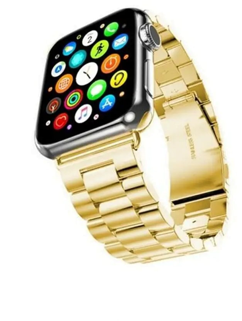 Pasek Mercury Metal do Apple Watch Series 1/2/3/4/5/6/7/8/SE/SE2/Ultra 42-45 mm Złoty (8809724801359) - obraz 1