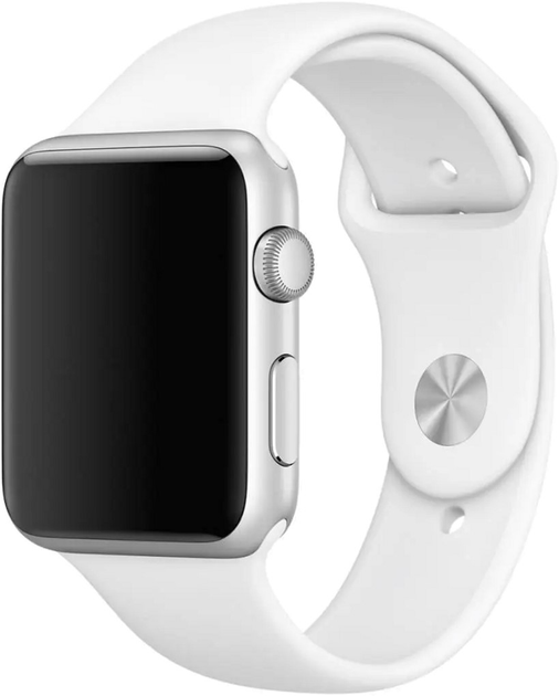 Ремінець Mercury Silicon для Apple Watch Series 1/2/3/4/5/6/7/8/SE/SE2/Ultra 42-45 мм White (8809724801847) - зображення 1