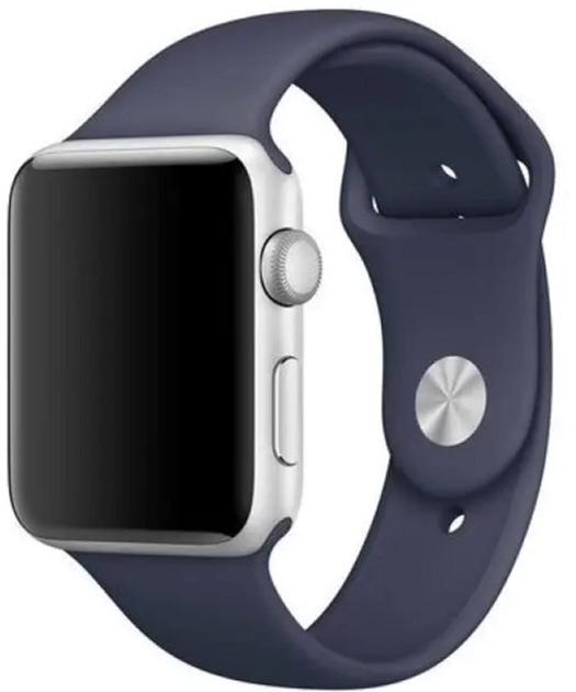 Ремінець Mercury Silicon для Apple Watch Series 1/2/3/4/5/6/7/8/SE/SE2/Ultra 42-45 мм Navy (8809724801649) - зображення 1