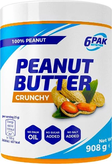Masło orzechowe 6PAK Nutrition Peanut Butter Crunchy 908 g (5902811801584) - obraz 1