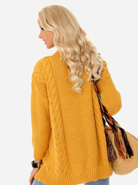 Kardigan damski dzianinowy Merribel Mildan L/XL Musztardowy (5902143686842) - obraz 2