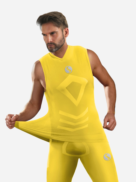 Koszulka męska termiczna bez rękawów Sesto Senso CL38 S/M Żółta (5904280037679) - obraz 2