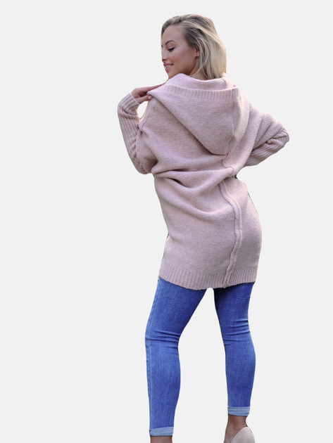 Kardigan damski z kapturem Merribel Paislee One Size Różowy (5907621627980) - obraz 6